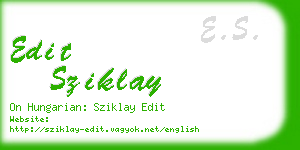 edit sziklay business card